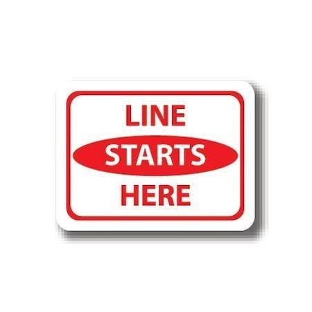 Ergomat 30in x 21in RECTANGLE SIGNS Line Starts Here DSV-SIGN 630 #2960 -UEN